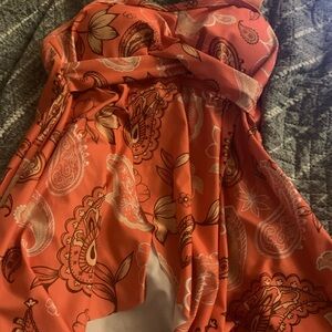 Orange Floral swim top, could be used as a regular top